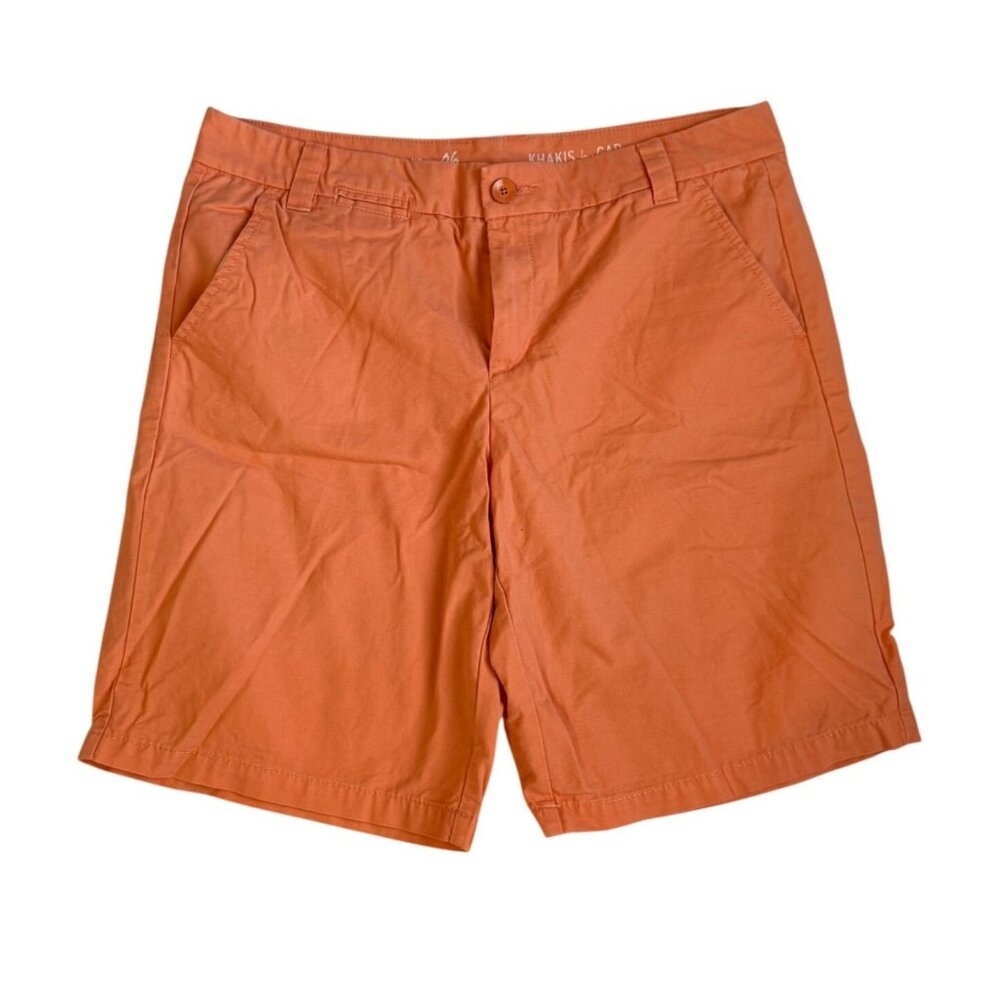 Khakis by Gap Boyfriend Roll-Up Shorts Womens Orange Cotton Shorts Size 6